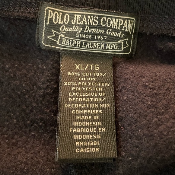 Vintage Polo Jeans Company Ralph Lauren - Black Sweatpants - Picture 2 of 3